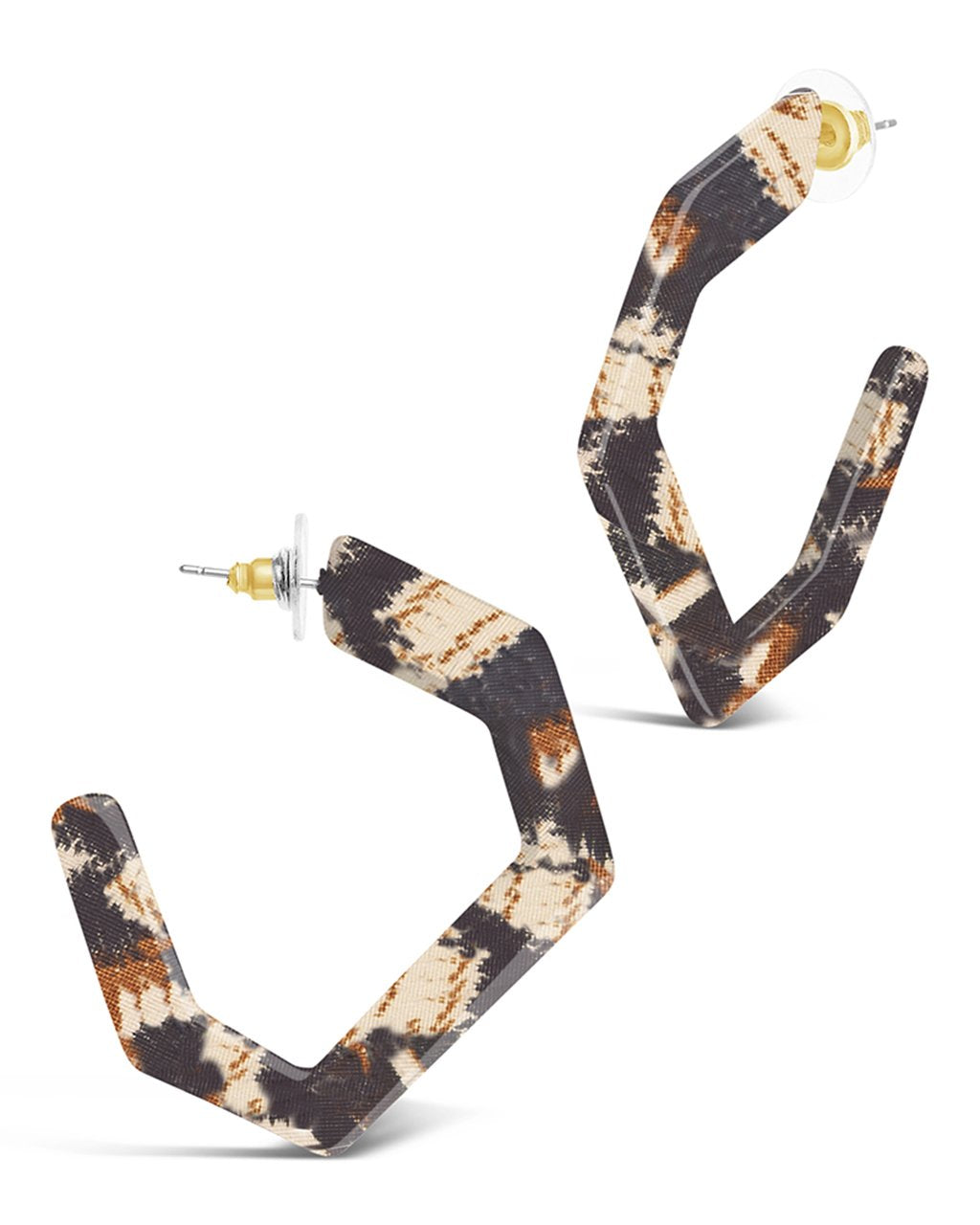Resin Hex Hoops - Sterling Forever