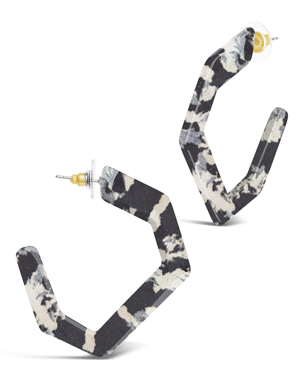 Resin Hex Hoops - Sterling Forever