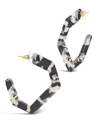 Resin Hex Hoops - Sterling Forever