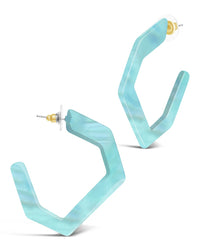 Resin Hex Hoops - Sterling Forever