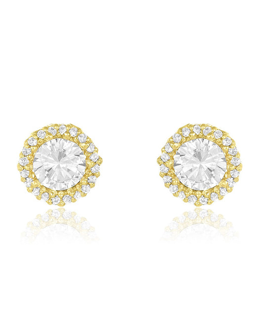 Sterling Silver CZ Halo Stud Earrings - Sterling Forever