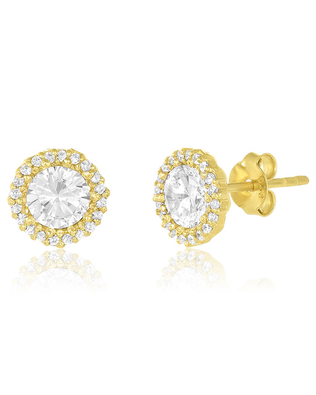 Sterling Silver CZ Halo Stud Earrings - Sterling Forever