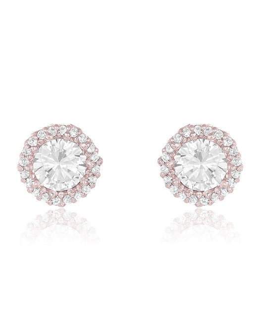 Sterling Silver CZ Halo Stud Earrings - Sterling Forever