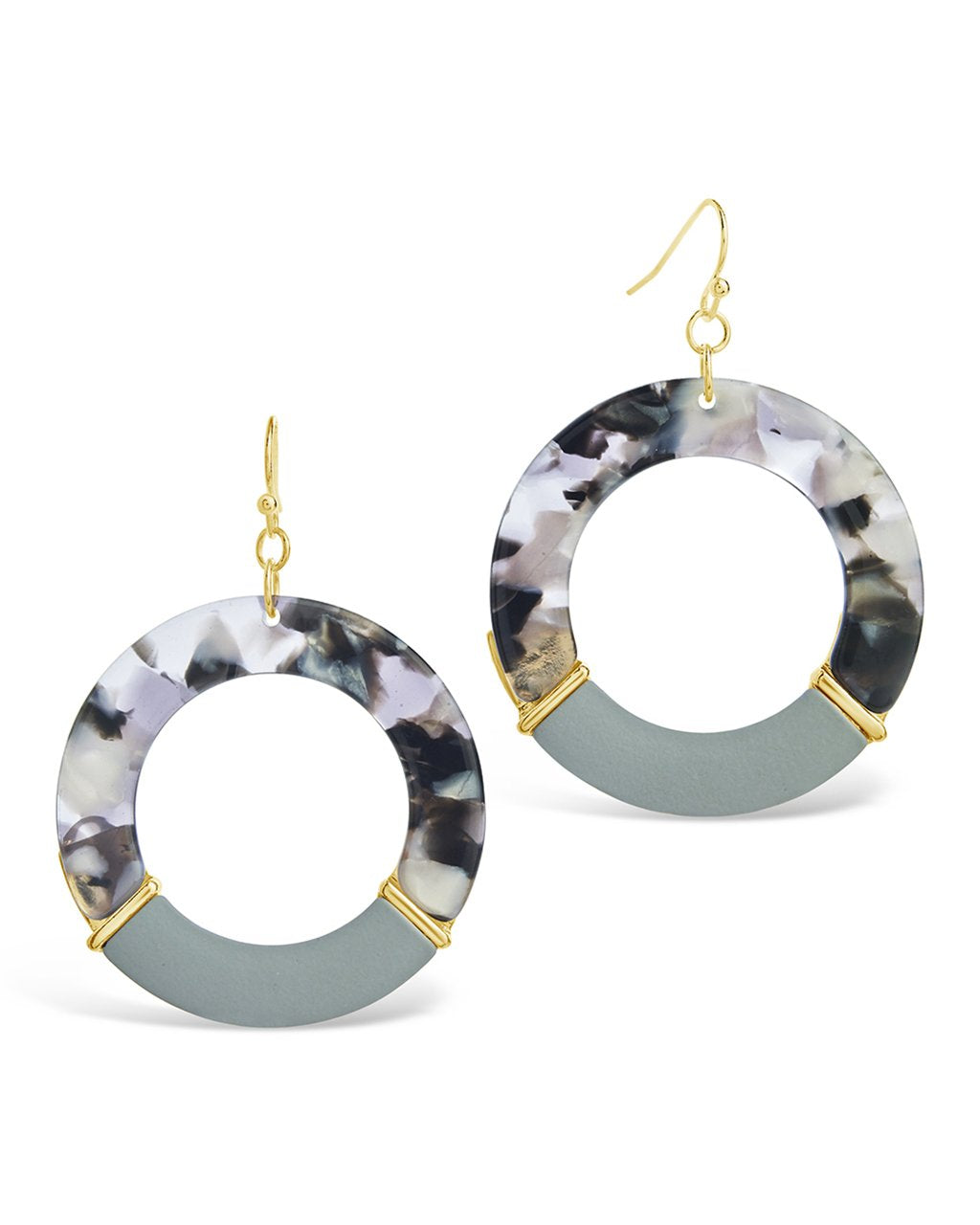 Circle Dangle Resin Drop Earrings - Sterling Forever