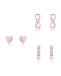 Sterling Silver Heart & Infinity Earring Set of 3 - Sterling Forever