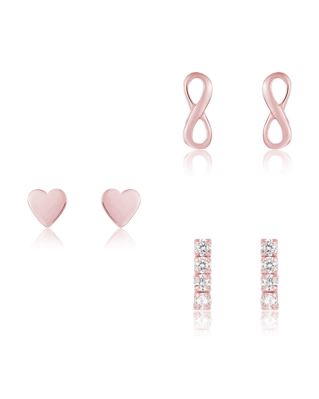 Sterling Silver Heart & Infinity Earring Set of 3 - Sterling Forever