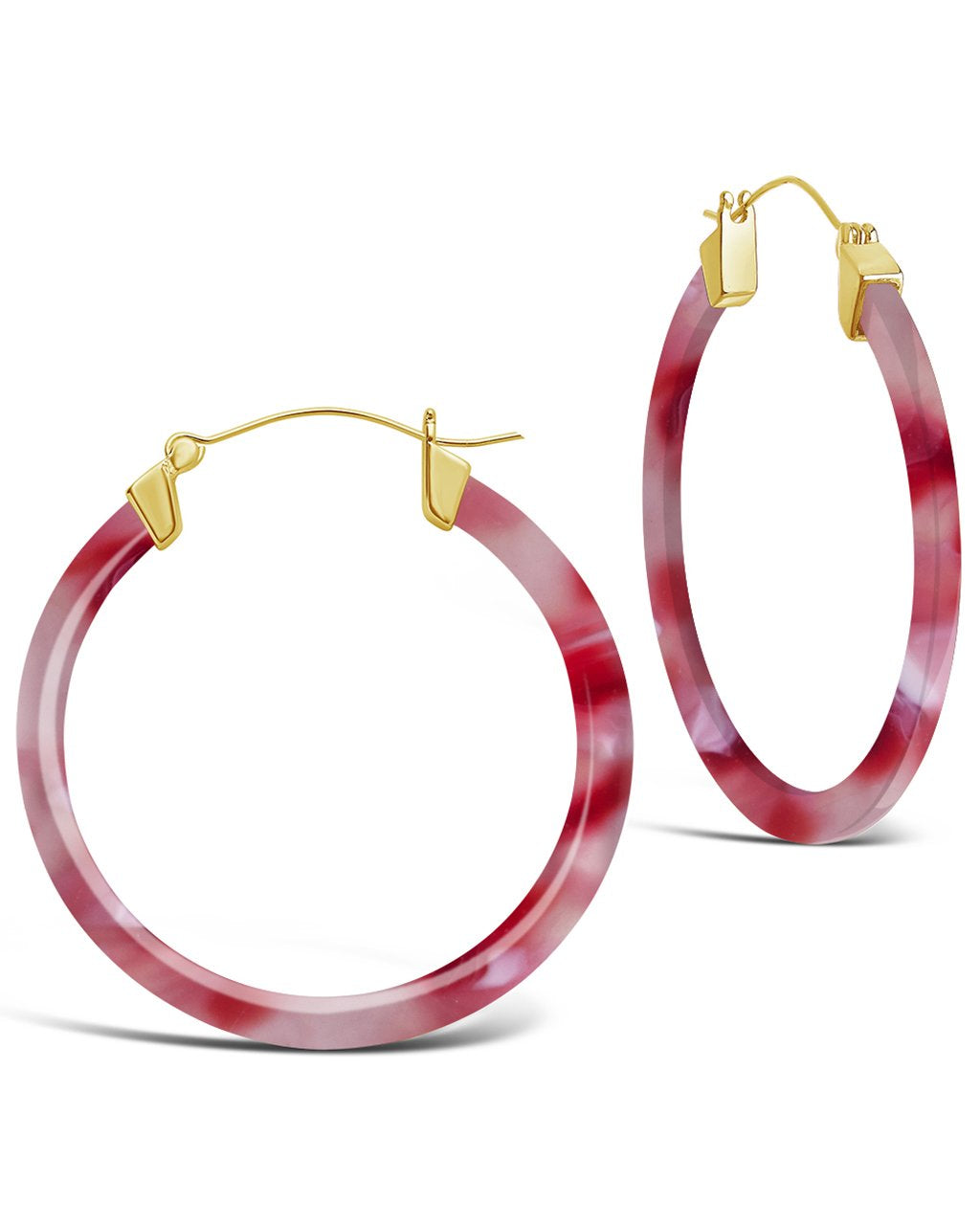 50mm Resin Hoop Earrings - Sterling Forever