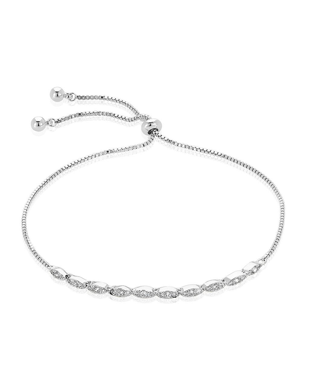 Marquise Cut CZ Slider Bracelet - Sterling Forever