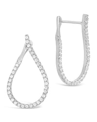 CZ Studded Drop Earrings - Sterling Forever