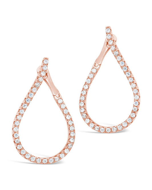 CZ Studded Drop Earrings - Sterling Forever
