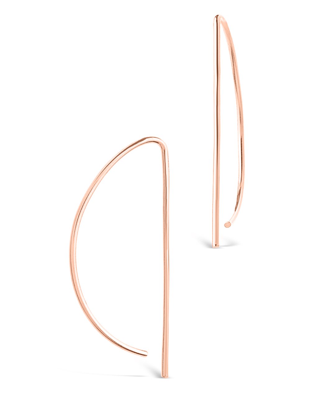 Sterling Silver Half Moon Threader Earring - Sterling Forever