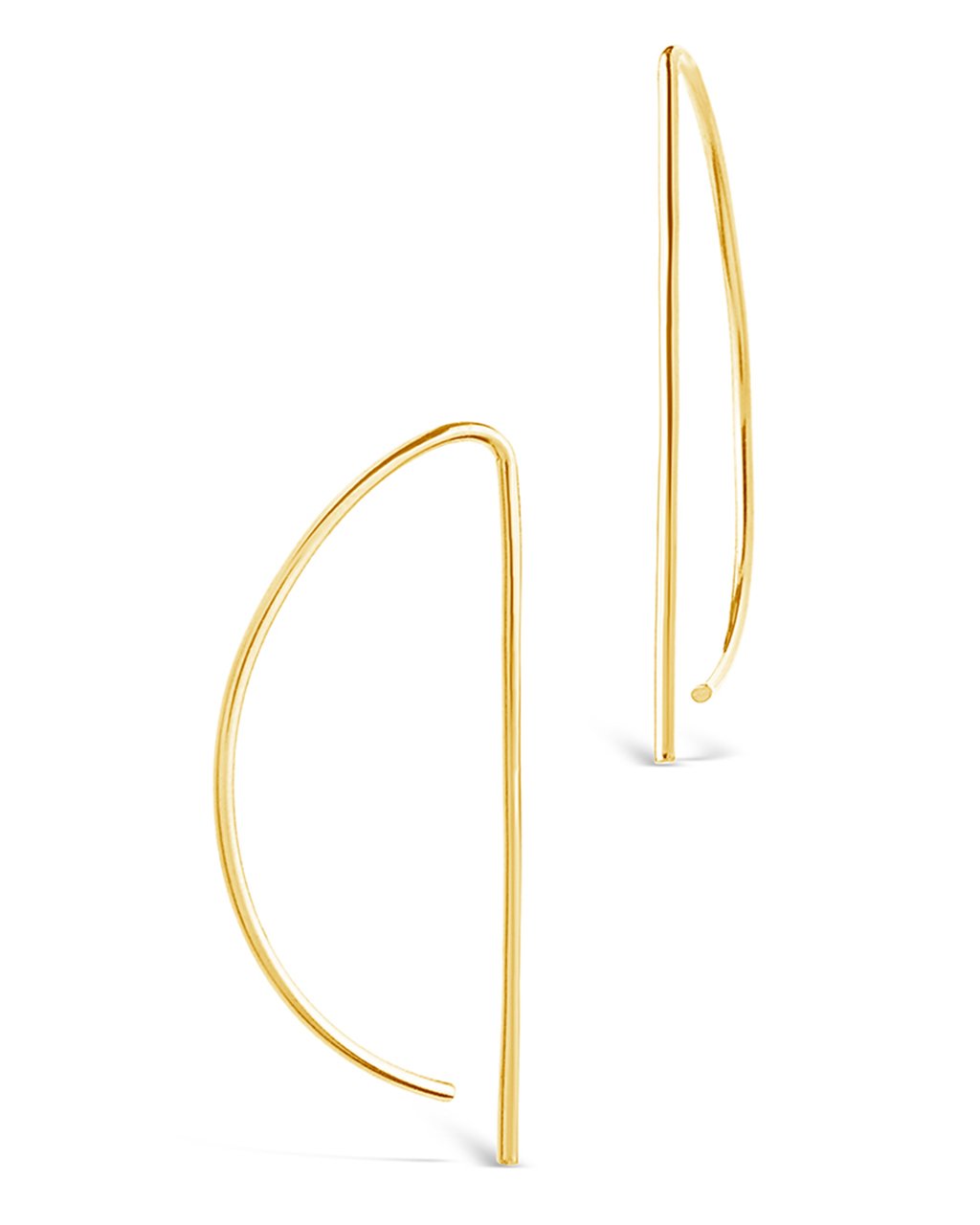 Sterling Silver Half Moon Threader Earring - Sterling Forever