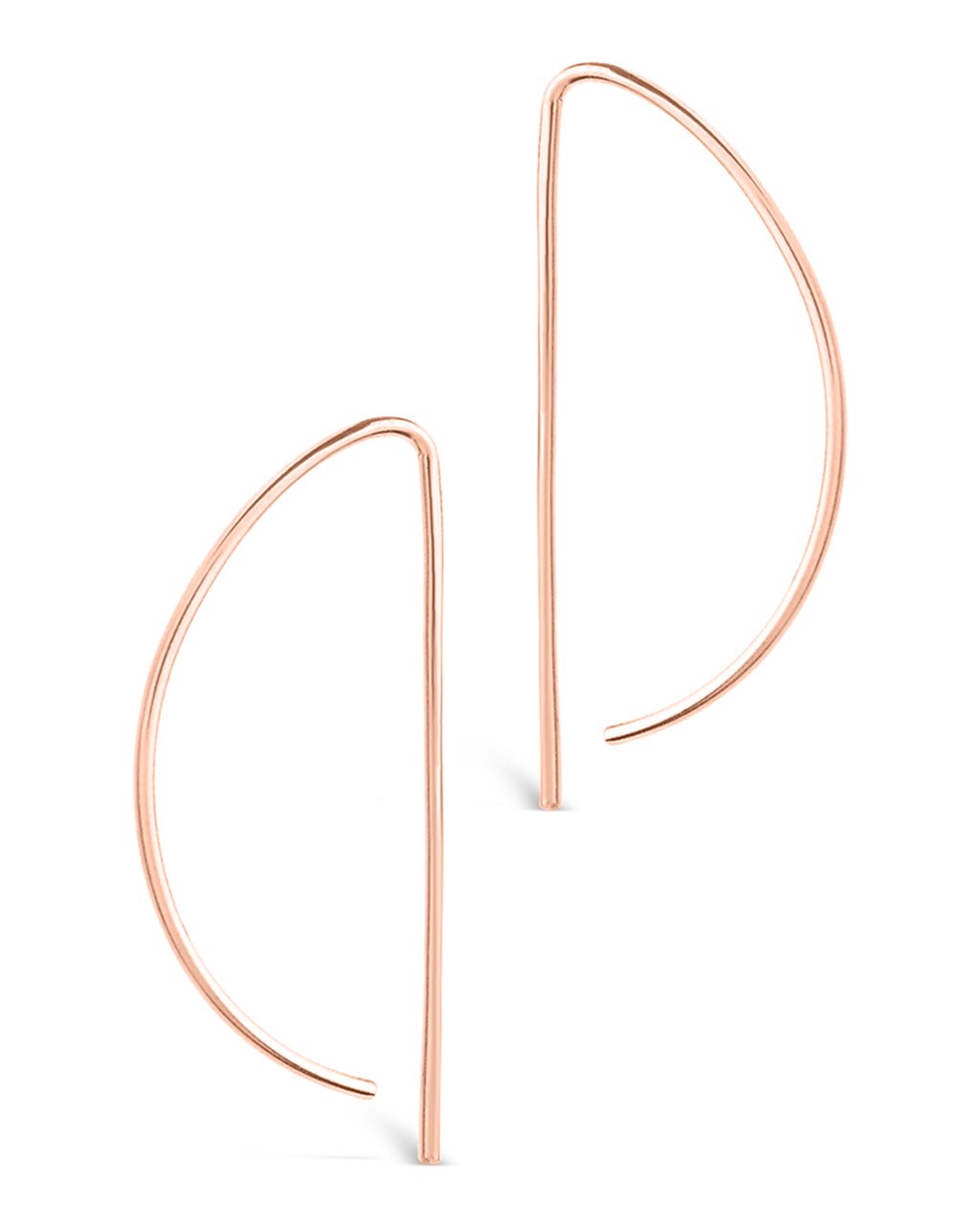 Sterling Silver Half Moon Threader Earring - Sterling Forever