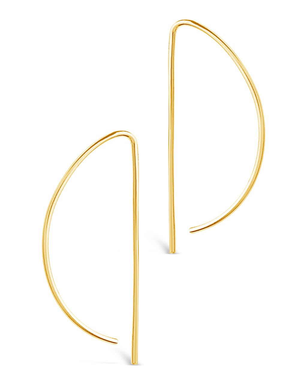 Sterling Silver Half Moon Threader Earring - Sterling Forever