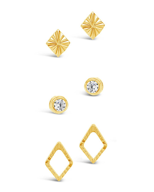 Sterling Silver Textured Earring Set - Sterling Forever