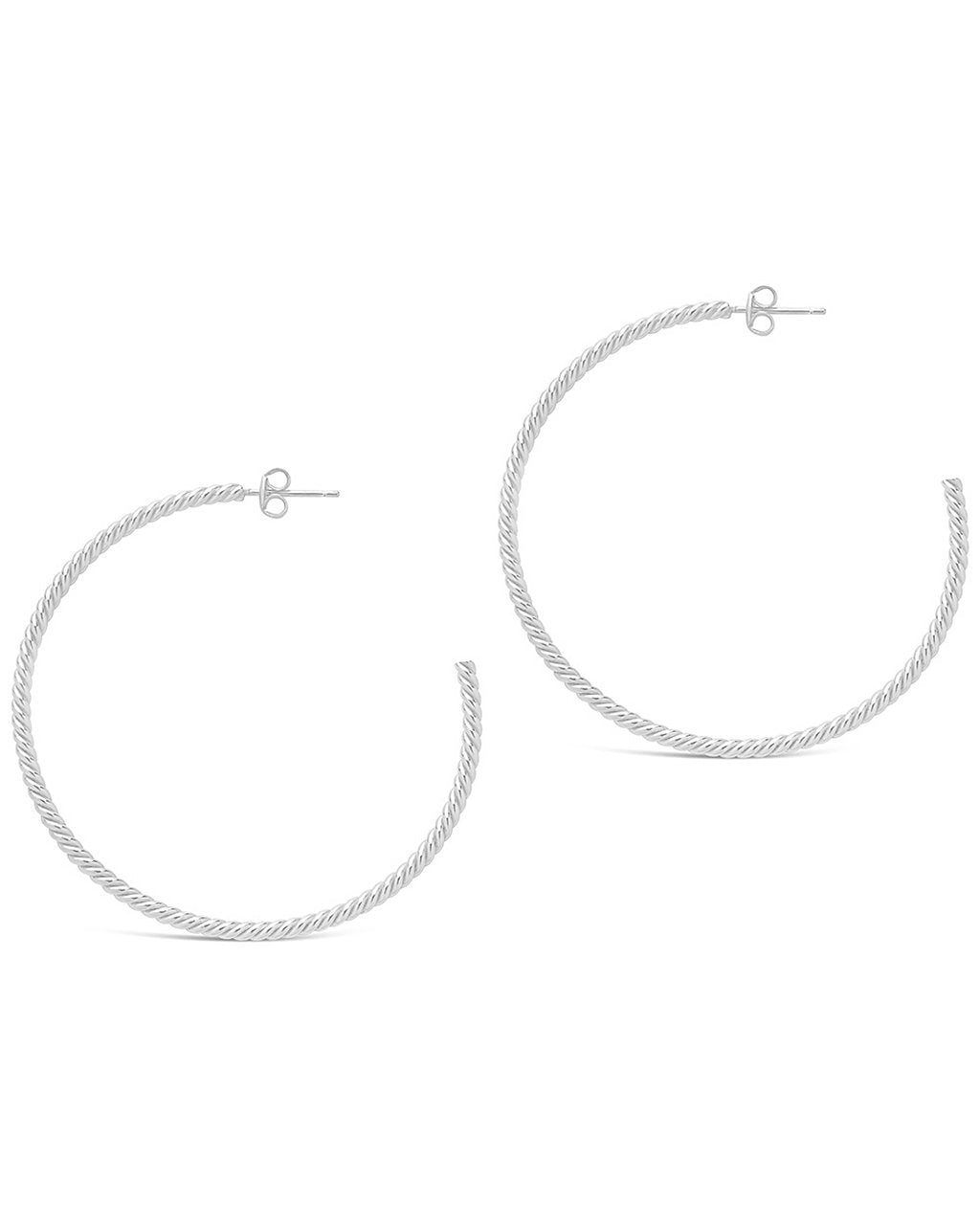 Rope Twist Hoops - Sterling Forever