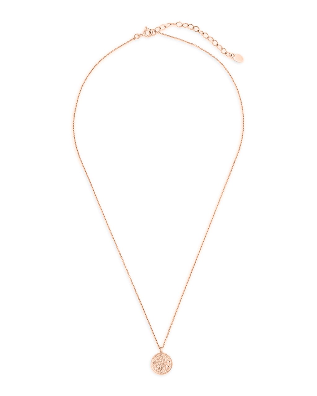 Sterling Silver Textured Round Disk Pendant - Sterling Forever