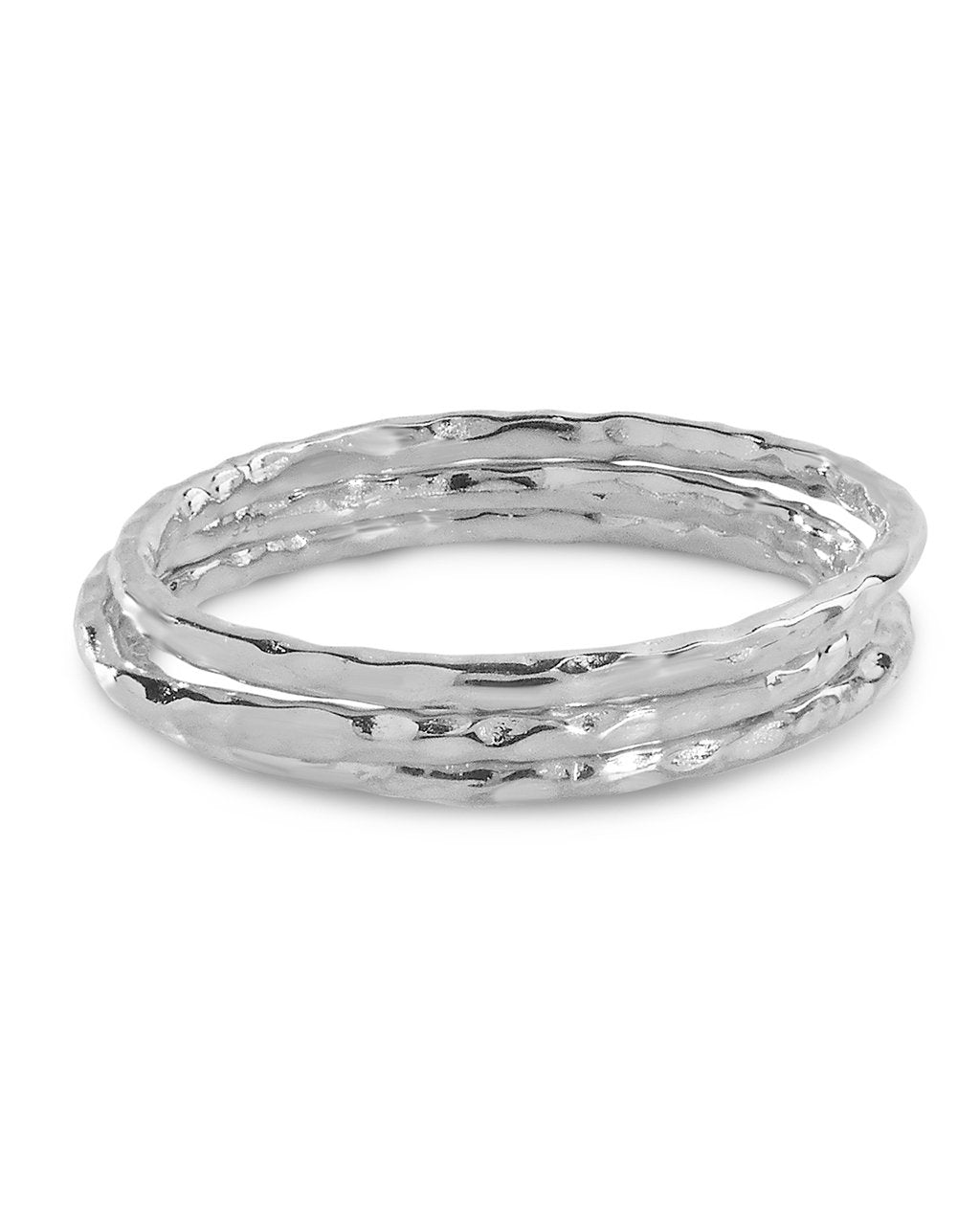 Textured Triple Band Ring Set - Sterling Forever