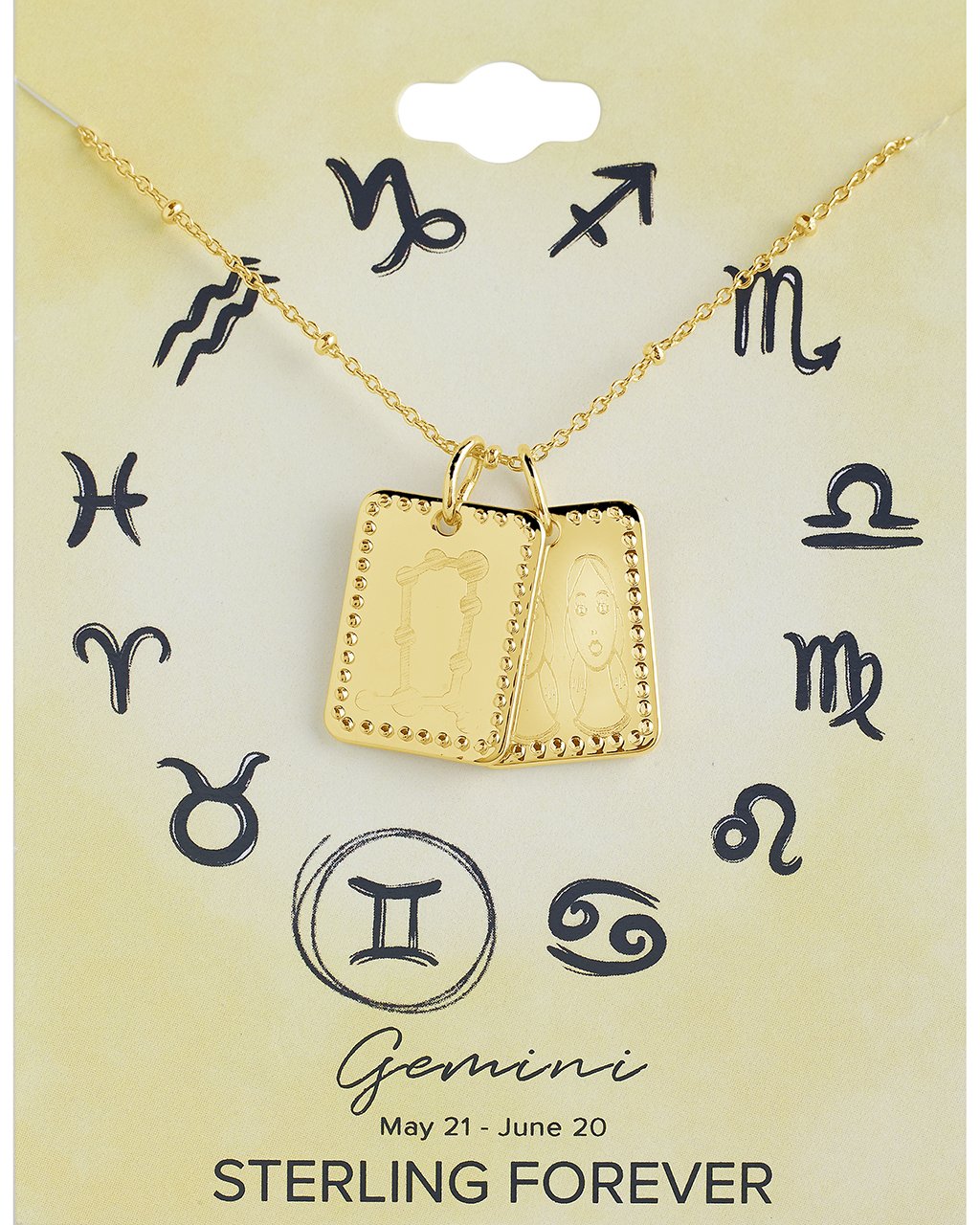 Zodiac Tag Necklace - Sterling Forever