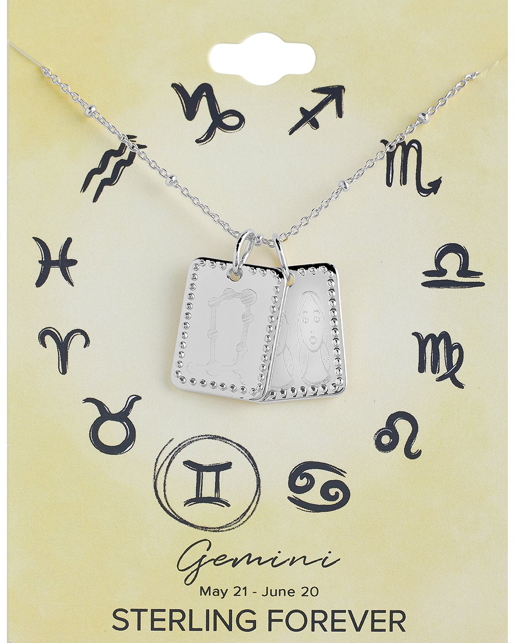 Zodiac Tag Necklace - Sterling Forever