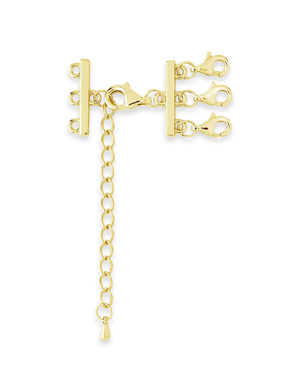 Sterling Silver 3 Layer Necklace Spacer Accessories Sterling Forever Gold