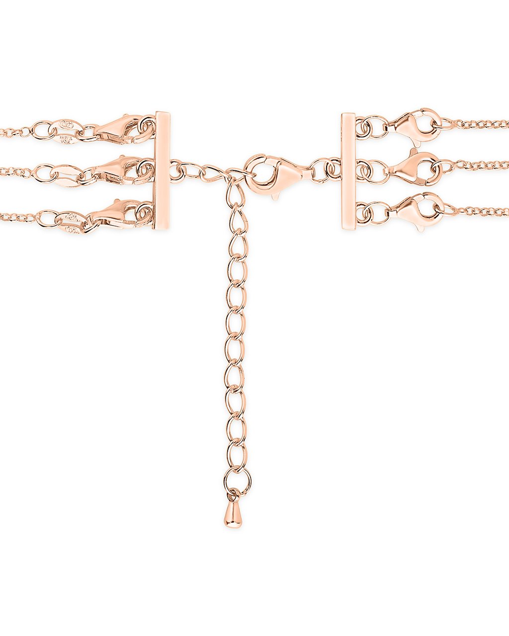Sterling Silver 3 Layer Necklace Spacer Accessories Sterling Forever Rose Gold 