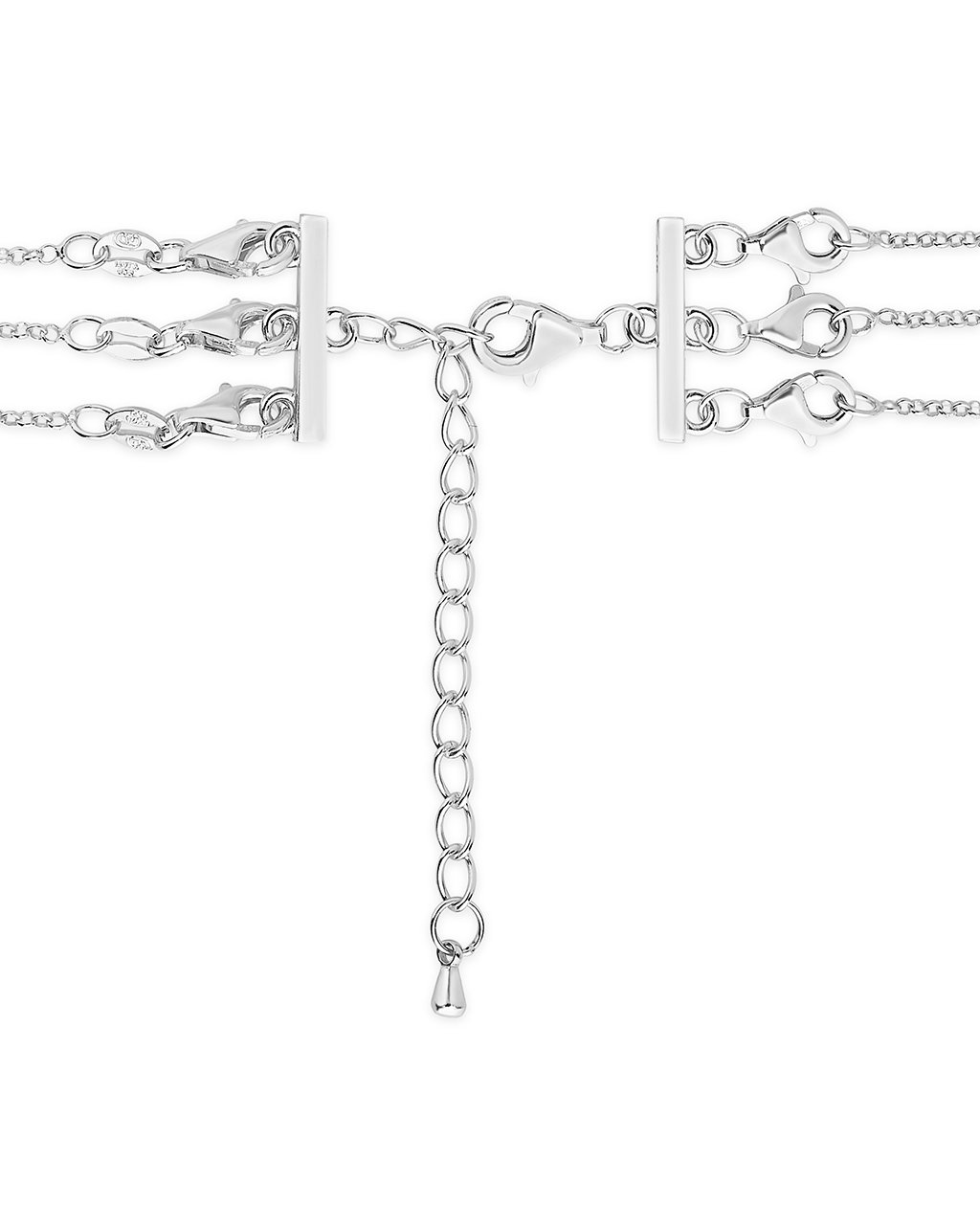 Sterling Silver 3 Layer Necklace Spacer Sterling Forever