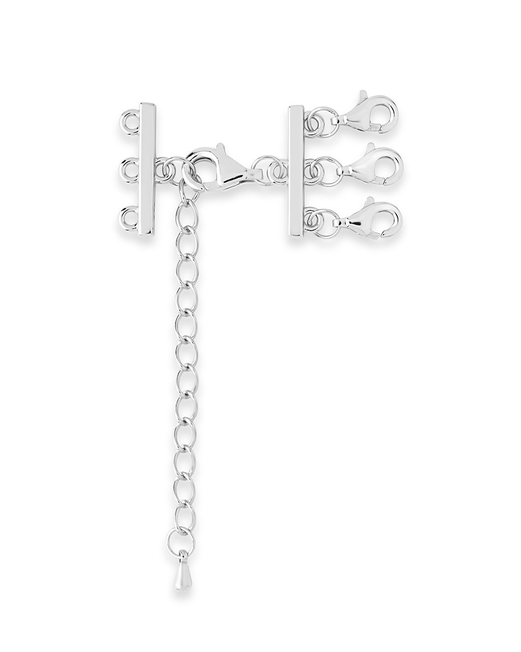 Sterling Silver 3 Layer Necklace Spacer Accessories Sterling Forever Silver