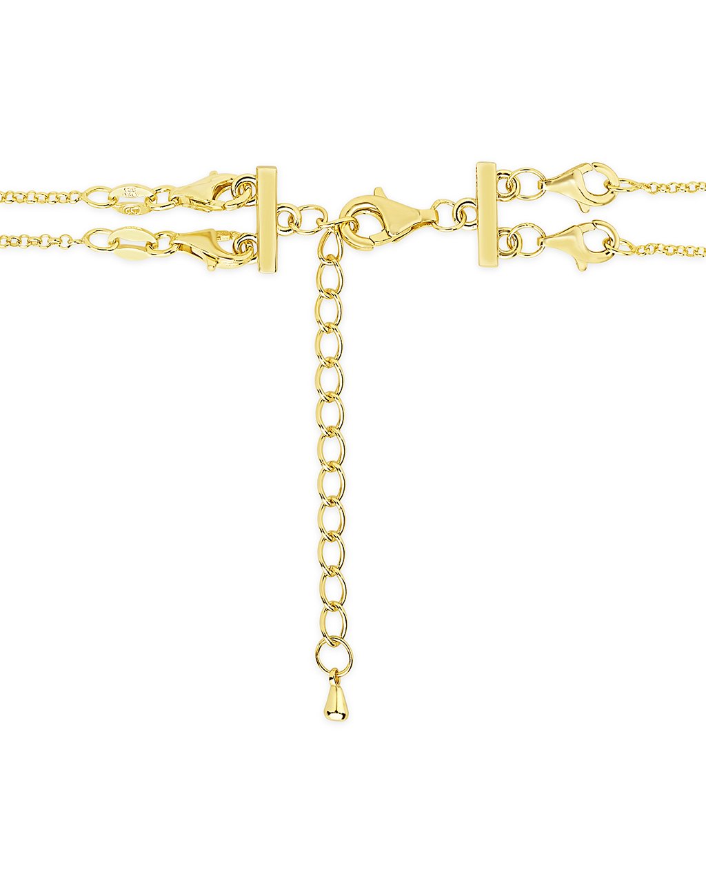 Sterling Silver 2 Layer Necklace Spacer Accessories Sterling Forever Gold 