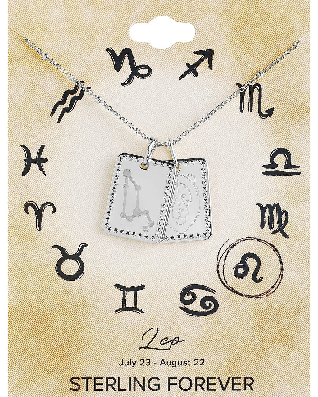 Zodiac Tag Necklace - Sterling Forever