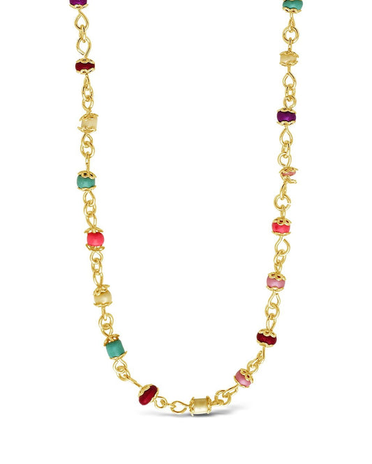 SHINE by Sterling Forever Multicolor Beaded Station Face Mask Lanyard Face Mask Chain SHINE by Sterling Forever 