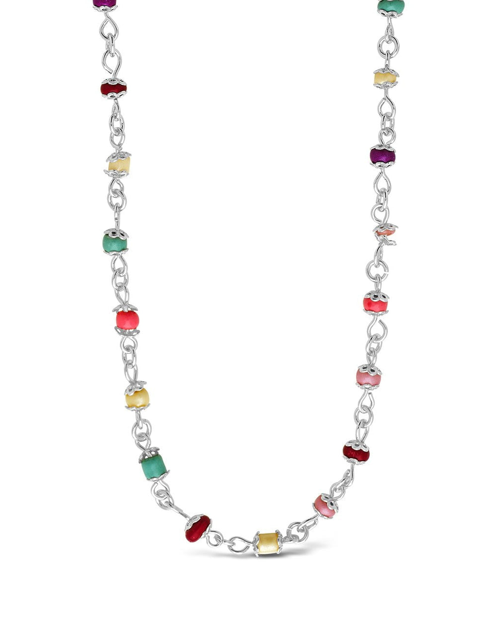 SHINE by Sterling Forever Multicolor Beaded Station Face Mask Lanyard Face Mask Chain SHINE by Sterling Forever 