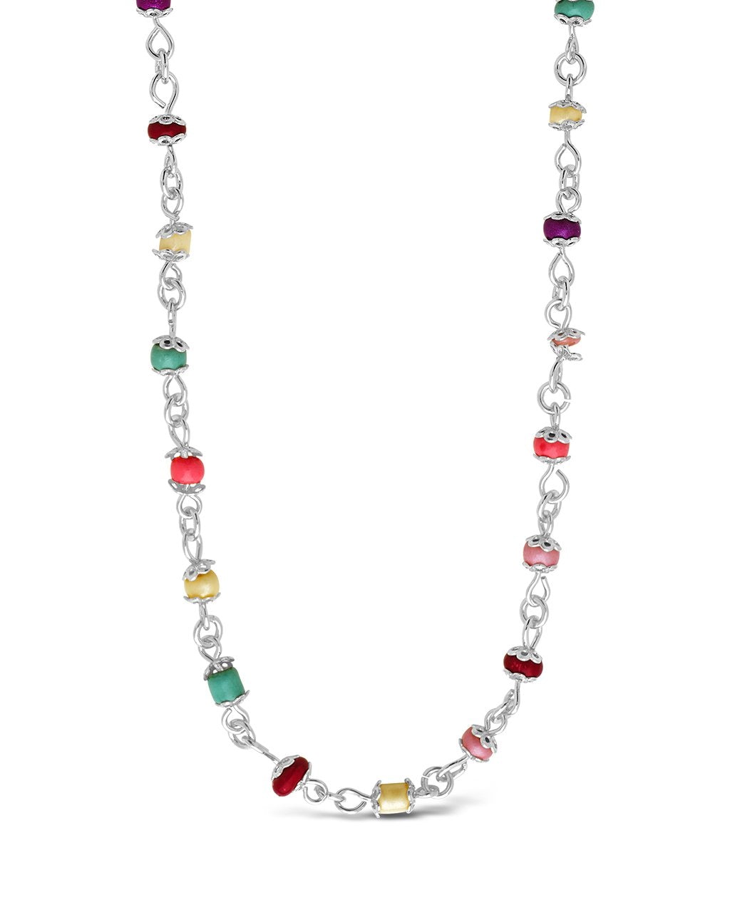 SHINE by Sterling Forever Multicolor Beaded Station Face Mask Lanyard Face Mask Chain SHINE by Sterling Forever 