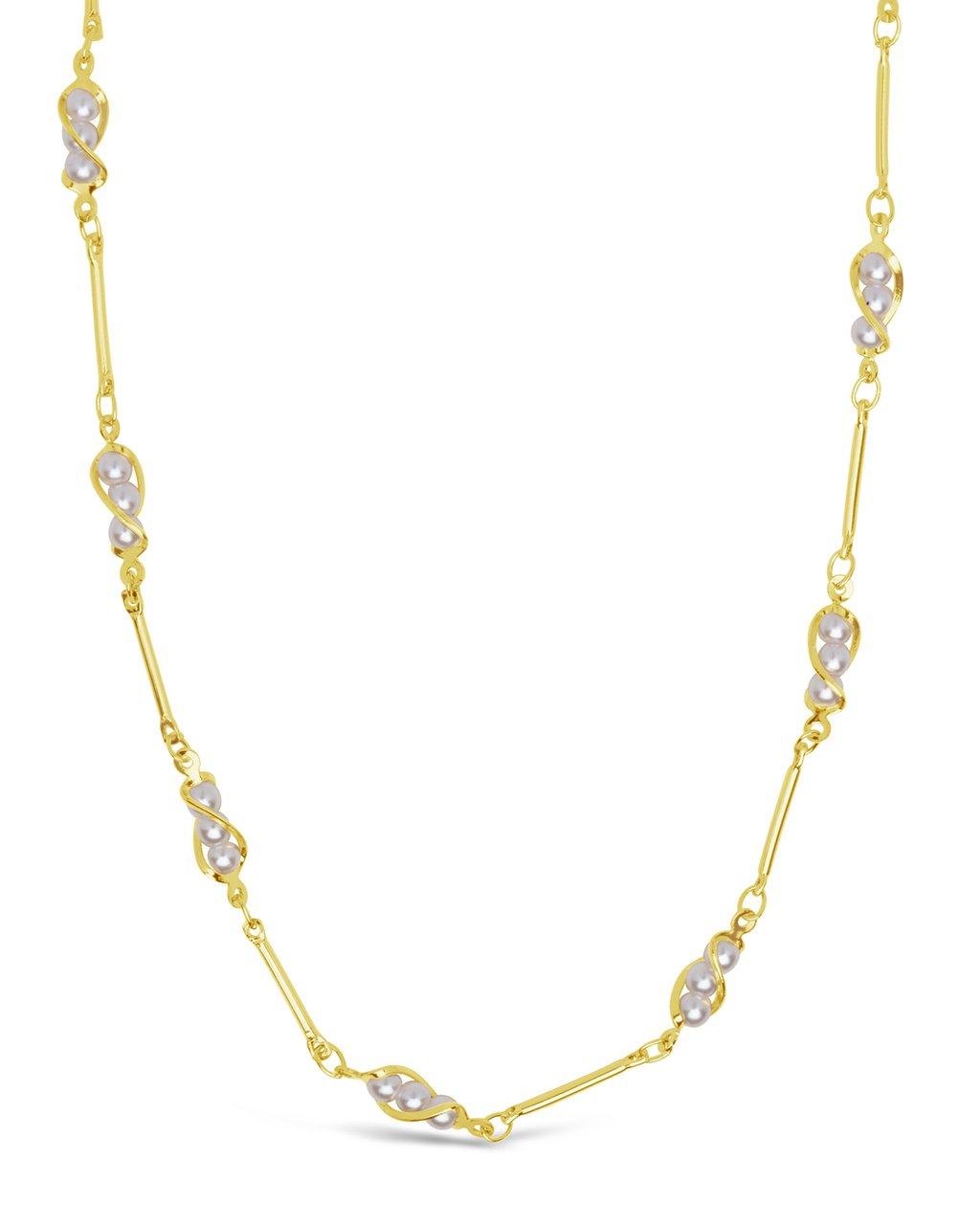 Stationed Triple Pearl Face Mask Chain Face Mask Chain Sterling Forever Gold 