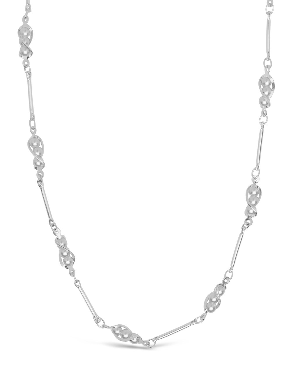 Stationed Triple Pearl Face Mask Chain Face Mask Chain Sterling Forever Silver 