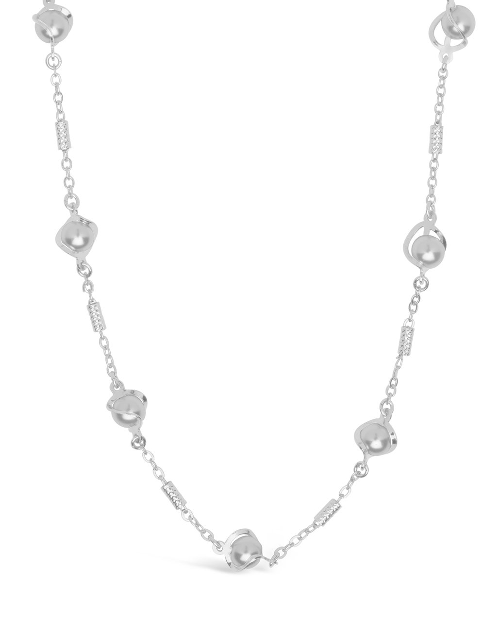 Stationed Pearl Twist Face Mask Chain Face Mask Chain Sterling Forever Silver 