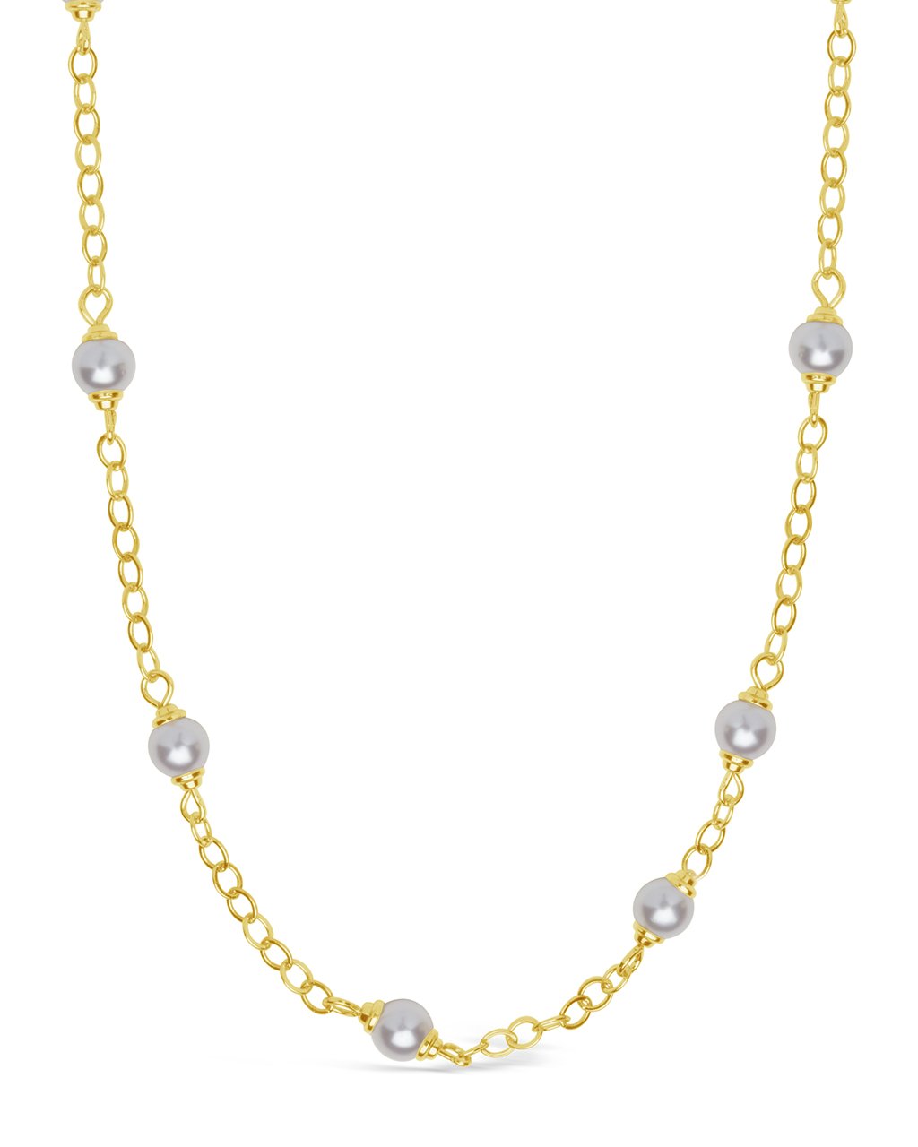 Stationed Pearl Face Mask Chain Face Mask Chain Sterling Forever Gold 