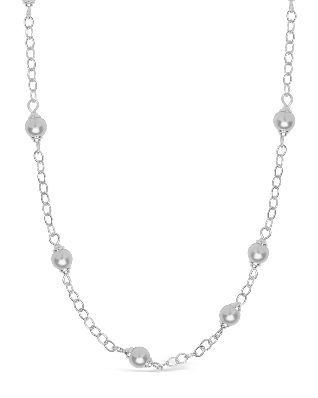 Stationed Pearl Face Mask Chain Face Mask Chain Sterling Forever Silver 