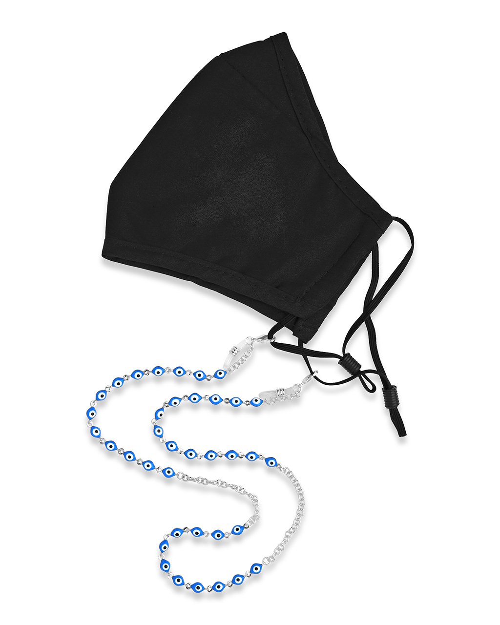 Blue Enamel Evil Eye Face Mask Chain Face Mask Chain Sterling Forever 