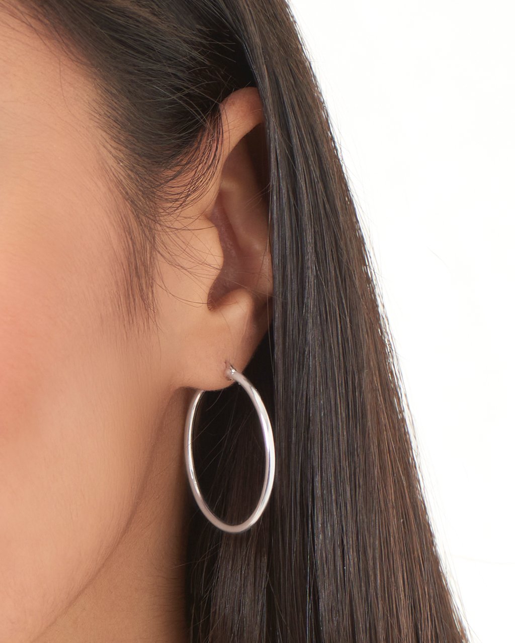 Silver hoops medium | Sterling silver hoop earrings | DEMI+CO - DEMI+CO  Jewellery