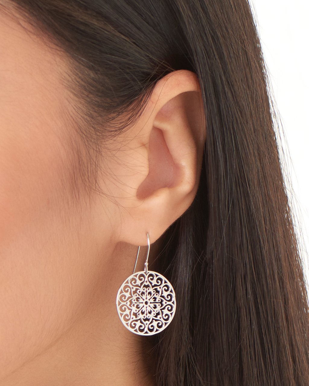 Half Round 92.5 Silver Earrings For Special Occasions