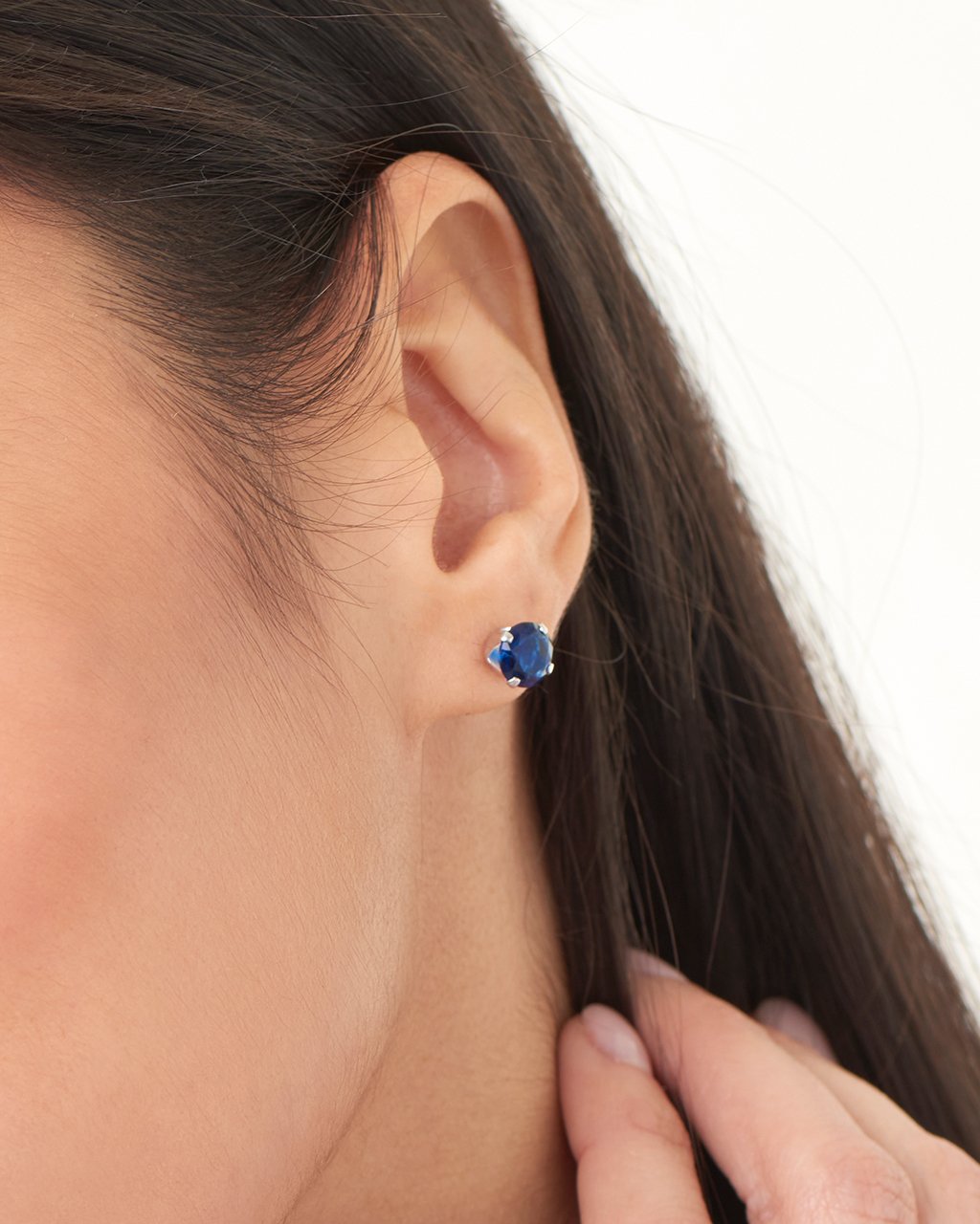 Sterling Silver 7mm Rainbow CZ Studs Earring Sterling Forever 
