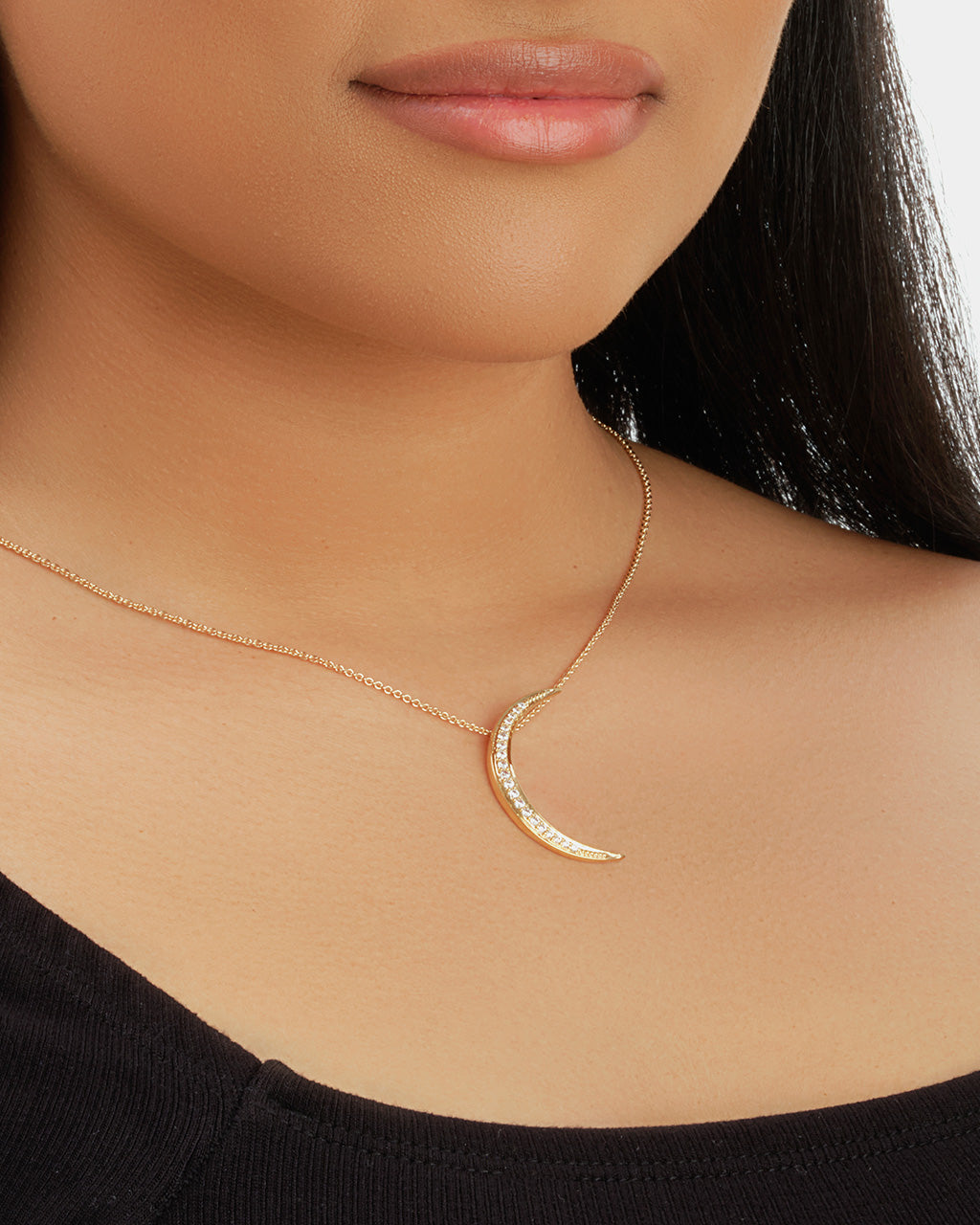 CZ Crescent Moon Necklace Necklace Sterling Forever 