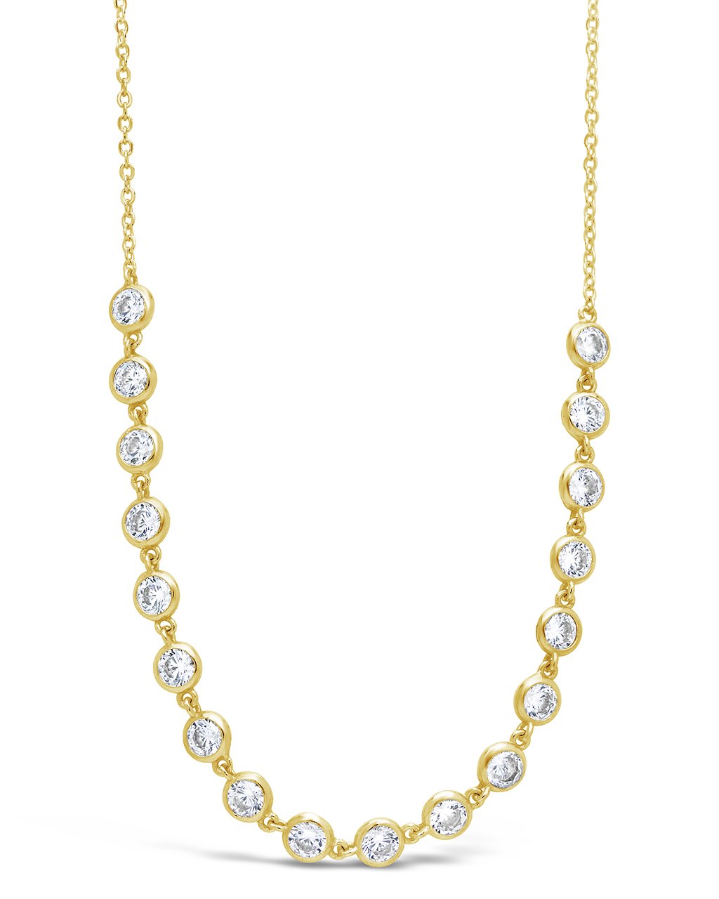 Sterling Silver Bezel CZ Chain Necklace - Sterling Forever