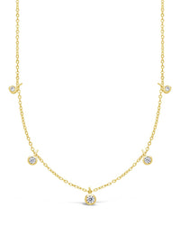 Sterling Silver CZ Dangling Bezel Necklace - Sterling Forever