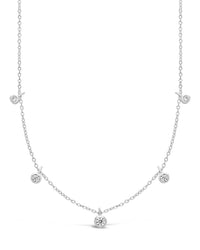 Sterling Silver CZ Dangling Bezel Necklace - Sterling Forever
