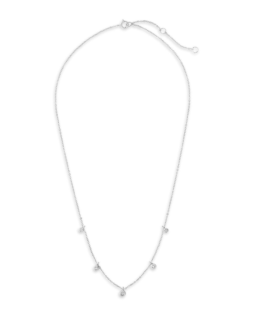 Sterling Silver CZ Dangling Bezel Necklace - Sterling Forever