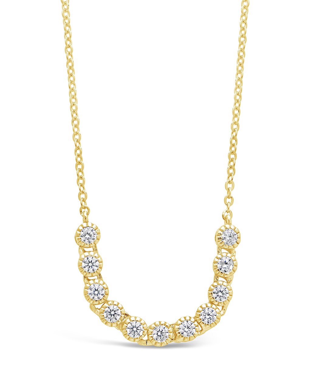 Sterling Silver Mini Bezel CZ Chain Necklace - Sterling Forever
