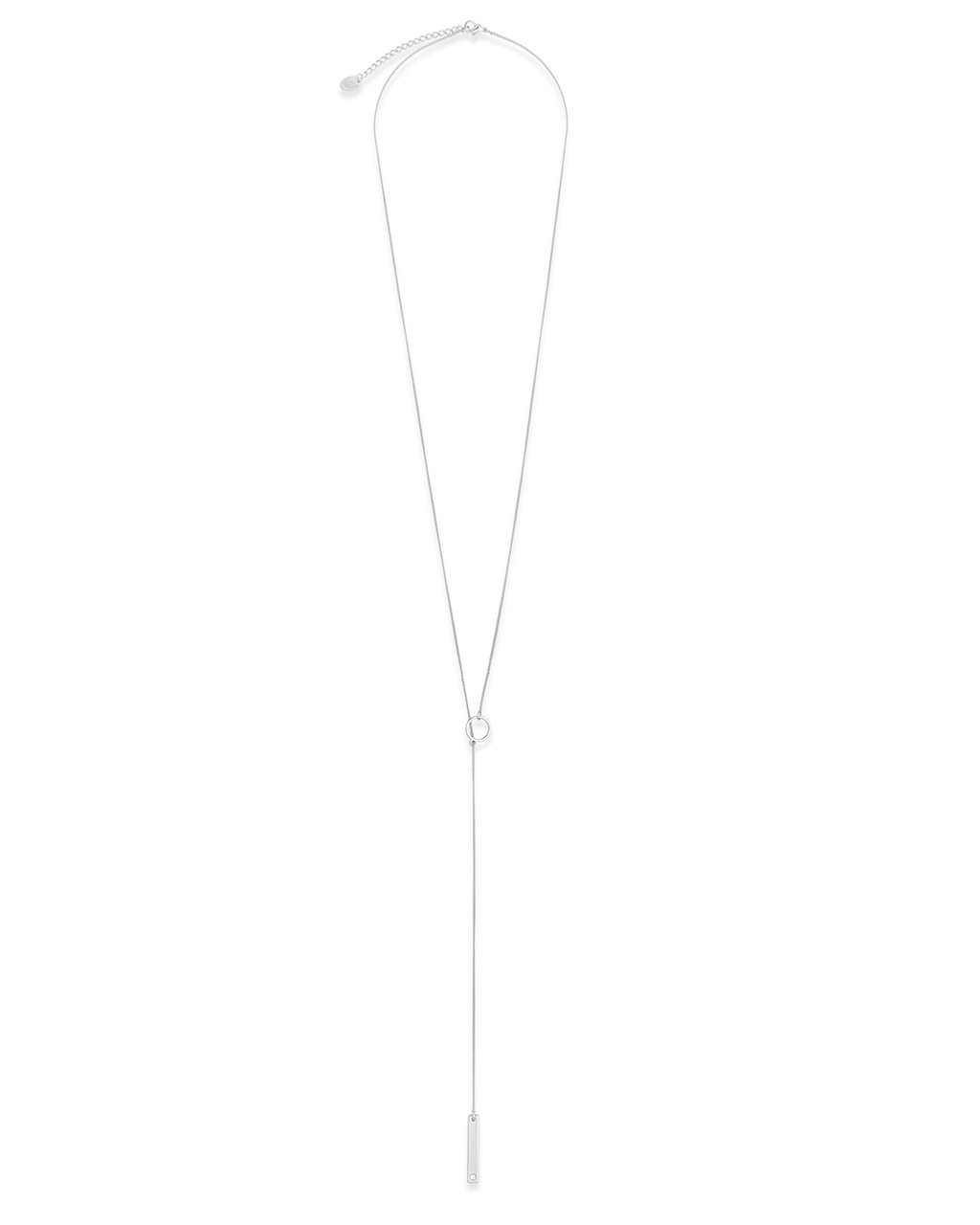 Lariat Bar Drop Necklace with CZ Stud - Sterling Forever