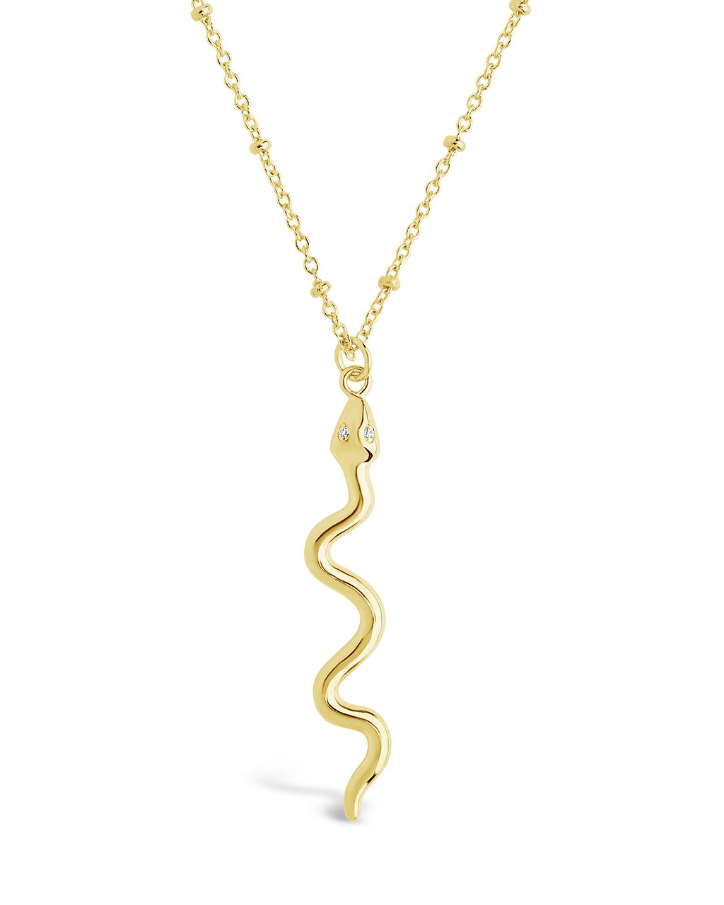 Polished Snake Pendant Necklace - Sterling Forever